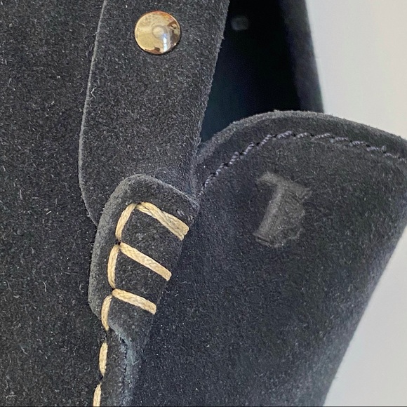 TOD’S Gommino black suede leather slip on driving slippers shoes loafers - Picture 8 of 13